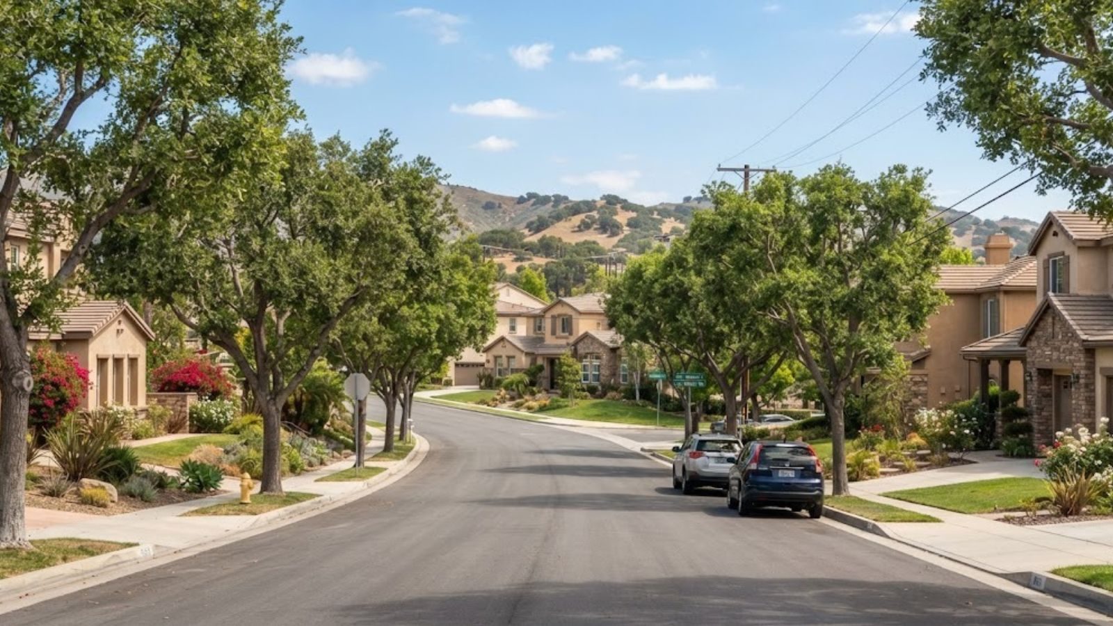 Residential neighborhood street in Thousand Oaks, CA
